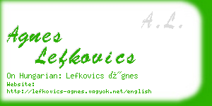 agnes lefkovics business card